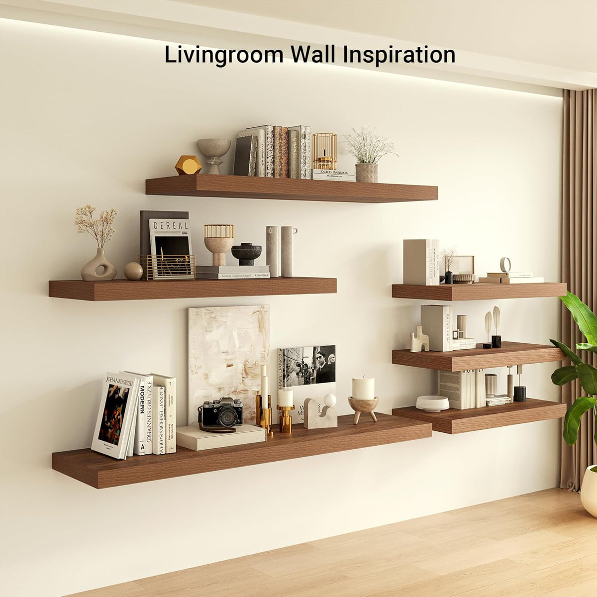 Heimlove 12" Deep Floating Shelves, 36 x 12 Inch Wall Mounted Long Floating Shelf with Invisible