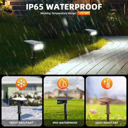 Solar Spot Lights,IP65 Waterproof 40 LED's Landscape Spotlights,3 Modes Outdoor Garden Lights, 360