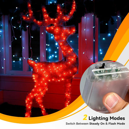 4 Pack 60LED Christmas Fairy Lights Battery Operated - 20FT Twinkle Lights with 2 Lighting Modes