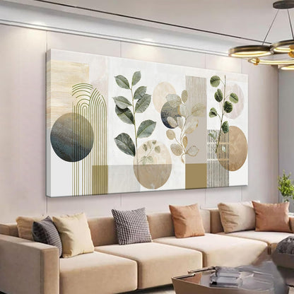 Boho Green Wall Art Mid Century Canvas Wall Art Decor Set Bohemian Abstract Wall Decor Modern