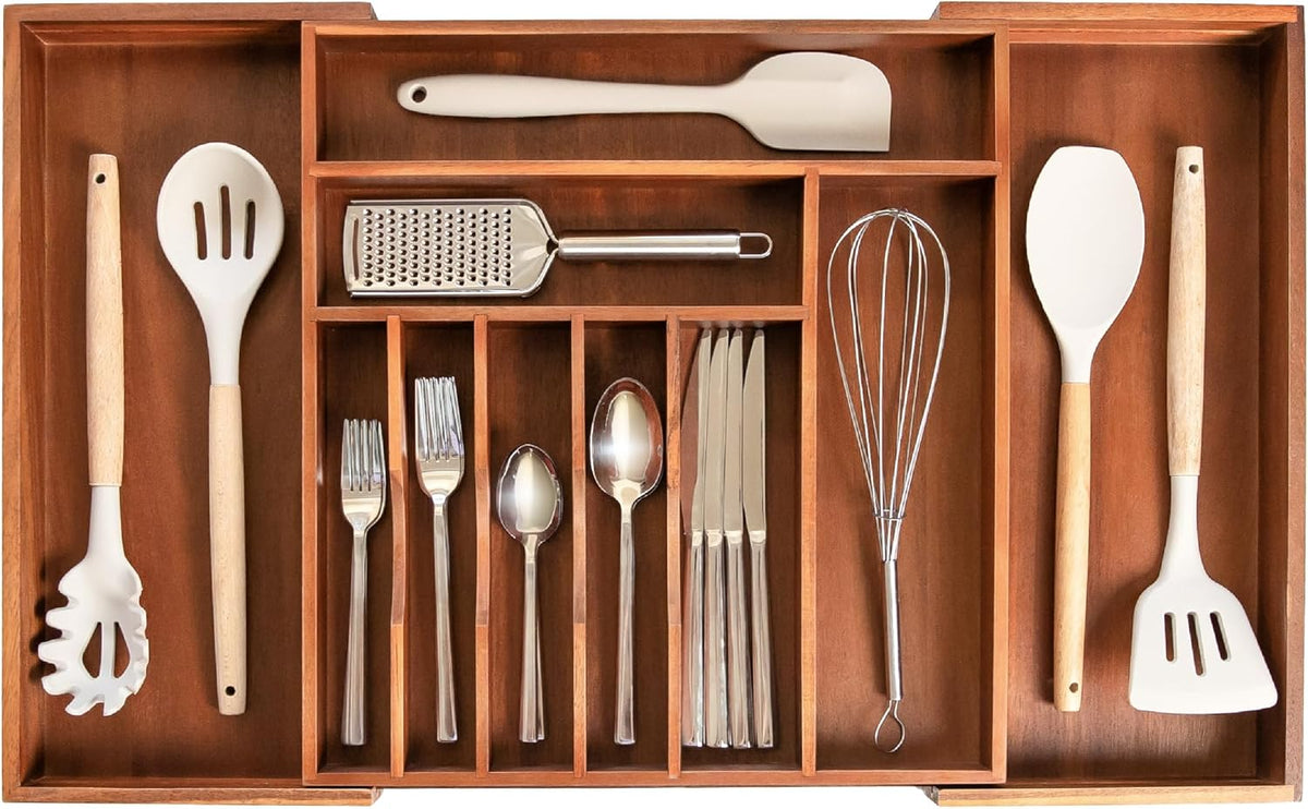 Premium Silverware, Flatware and Utensil Organizer for Kitchen Drawers, Food-Safe Contract Grade
