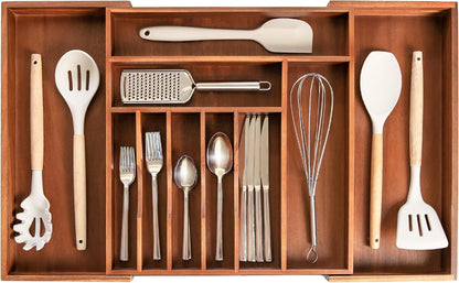 Premium Silverware, Flatware and Utensil Organizer for Kitchen Drawers, Food-Safe Contract Grade