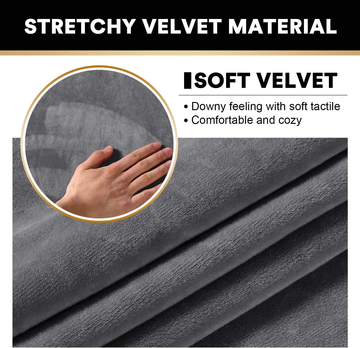 PrinceDeco Sectional Couch Covers Velvet Cushion Covers for Sectional Couch Cushion Covers for