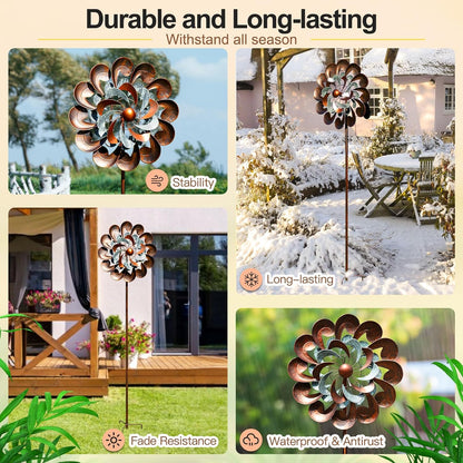 Wind Spinners for Yard and Garden Large, 84 Inch Wind Spinners Outdoor Metal, Wind Sculptures &