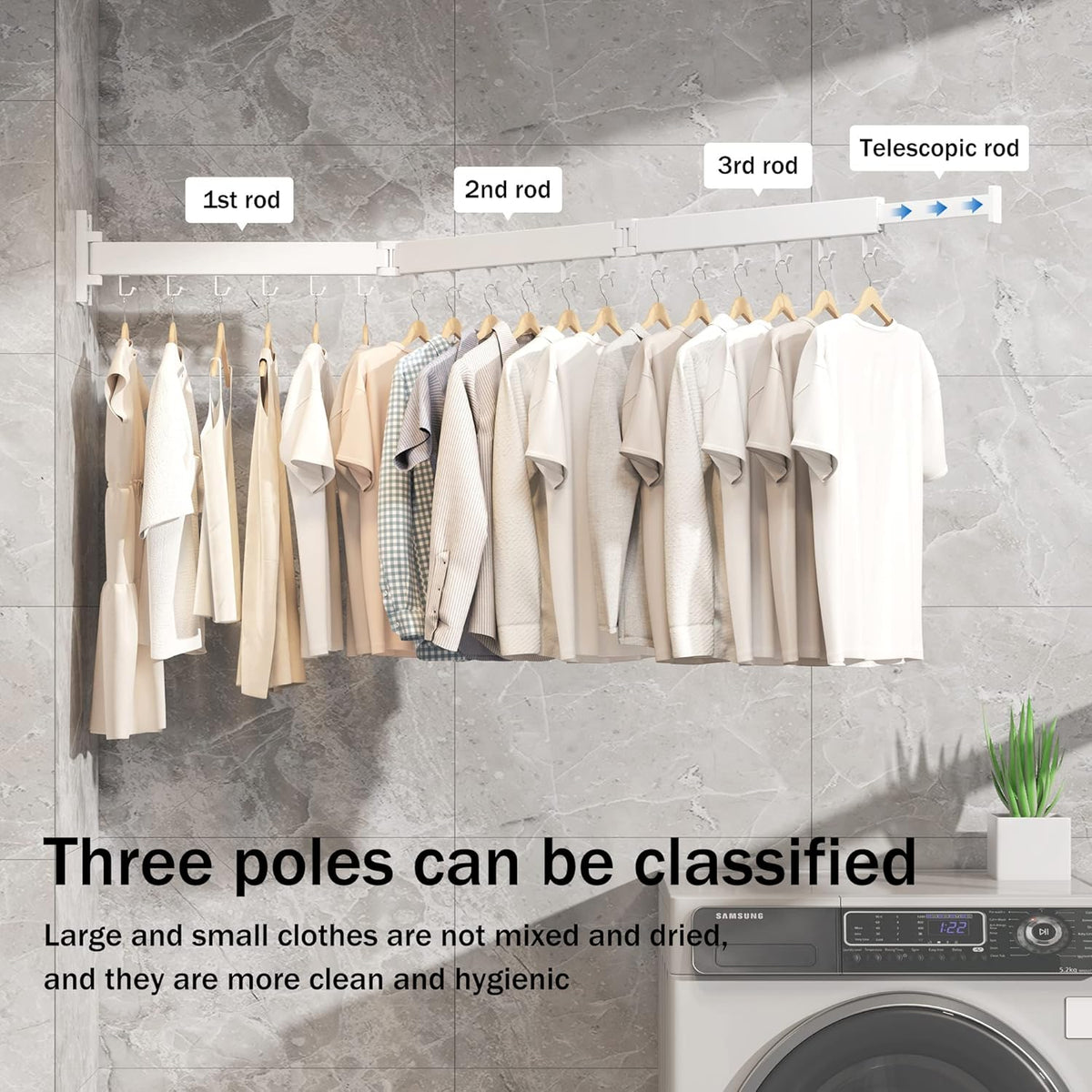 Clothes Drying Rack Wall Mounted,Drying Rack Clothing,Laundry Drying Rack Wall Mount,Collapsible