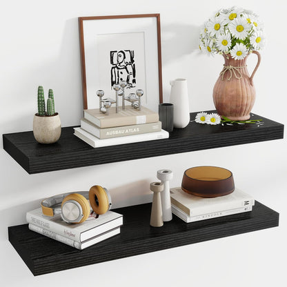 36 Inch Floating Shelves, 12 Inch Deep Floating Shelves for Wall, Floating Shelf with Invisible