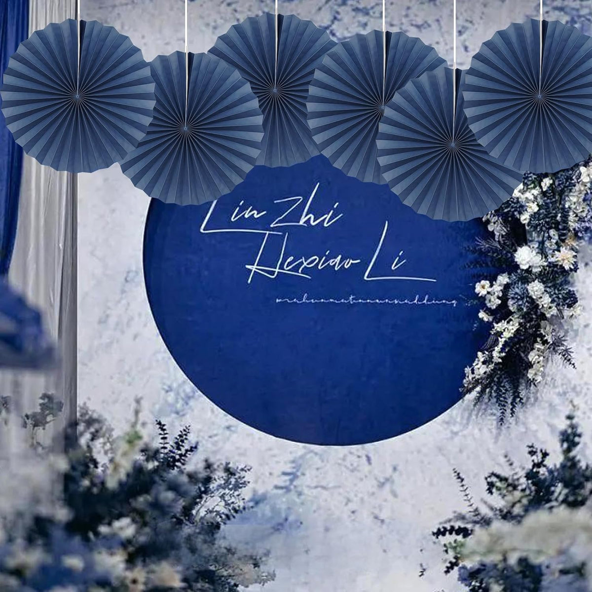 Blue Party Decorations,Blueberry Party Decorations Decorations Party Paper Fans Bulk