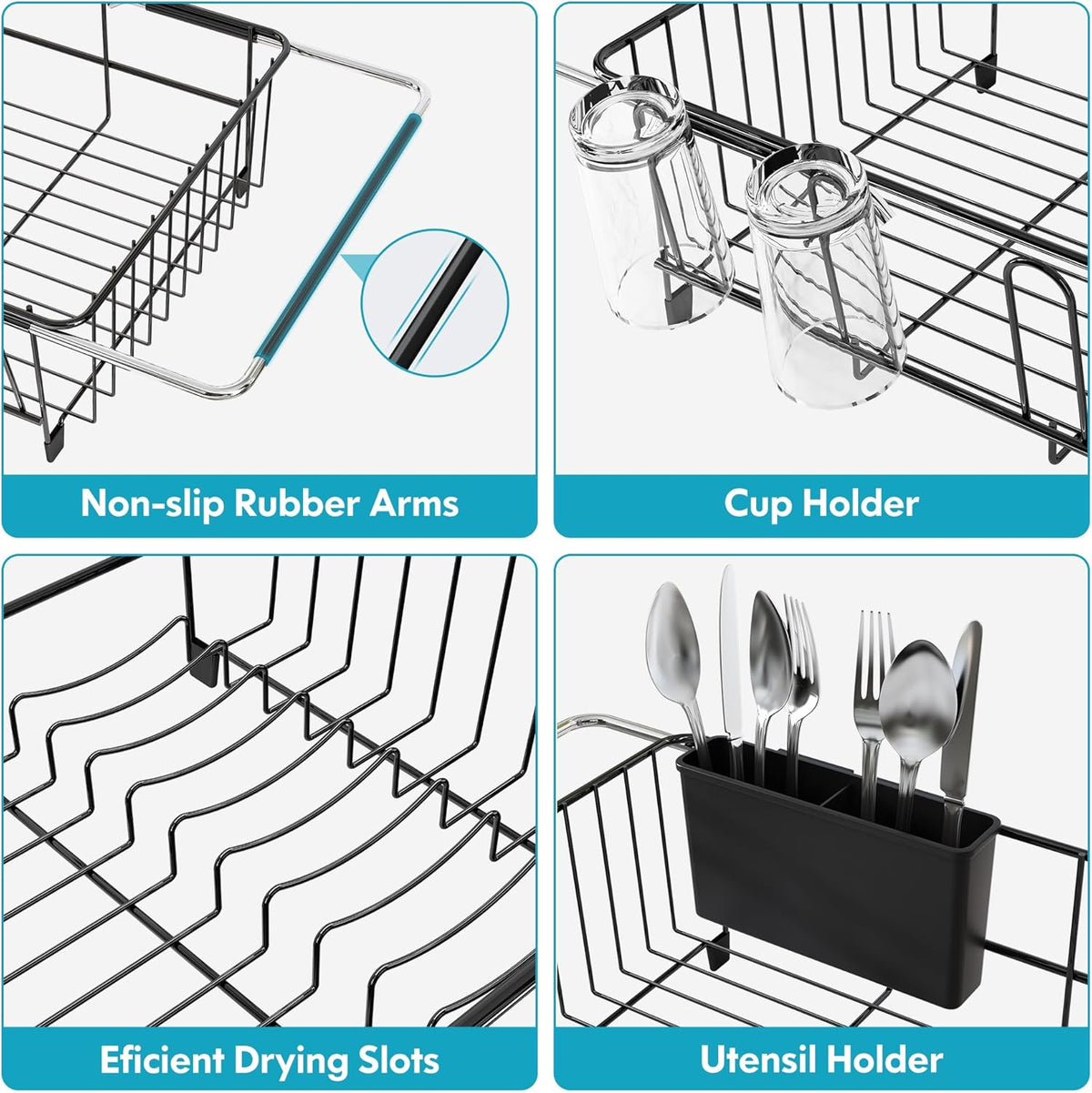 MAJALiS Dish Drying Rack in Sink - Small Dish Drainers for Kitchen Sink, Over The Sink Dish Racks