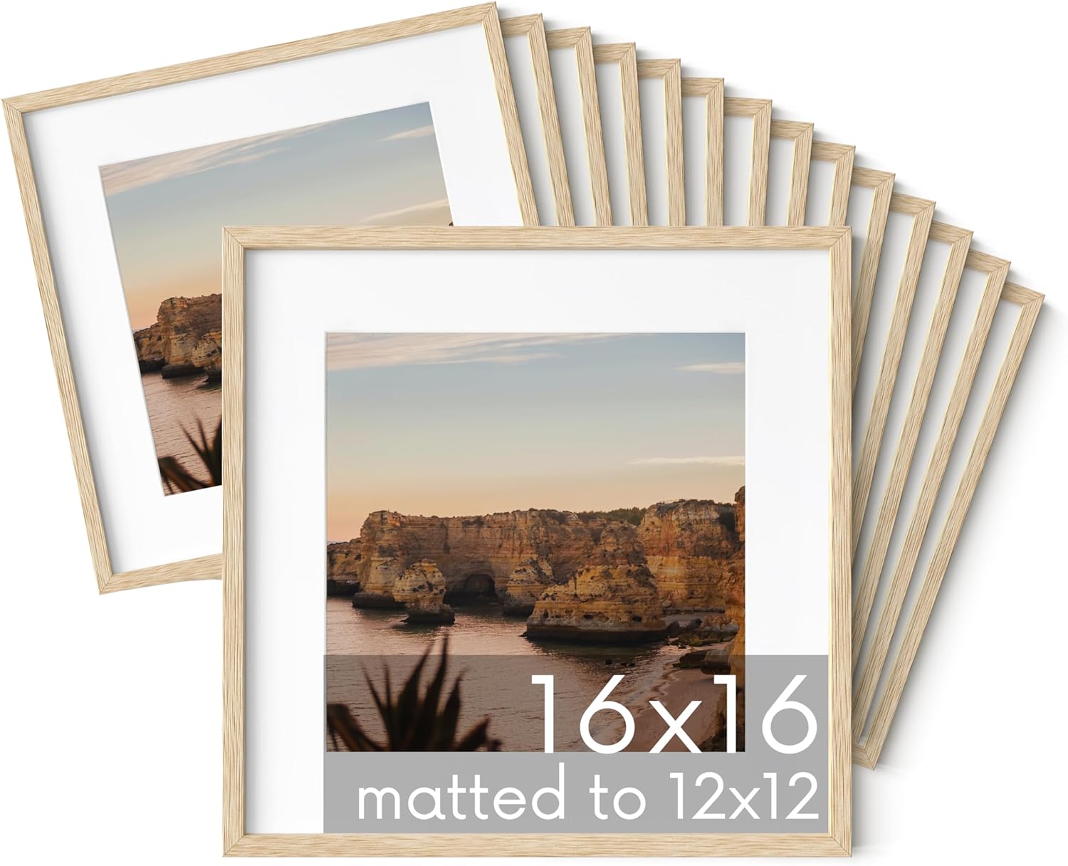 HAUS AND HUES Square Picture Frames 16 x 16 Set of 15 - Photo Gallery Wall Frame Set, Wood 16x16