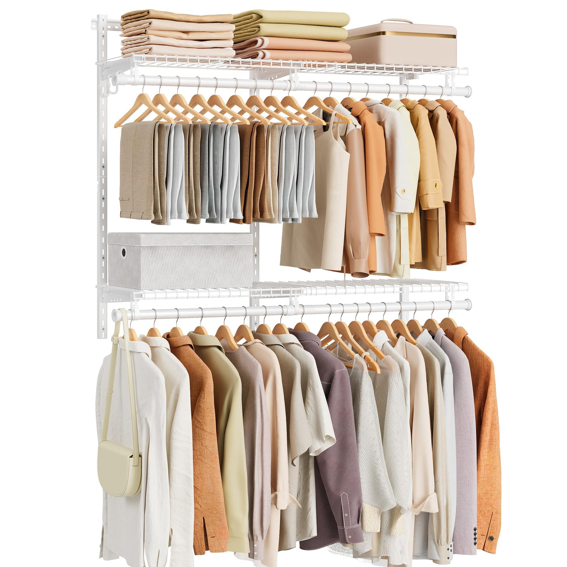 SONGMICS HOME Closet System, Closet Insert Organizer, 3-6 ft Closet Shelves