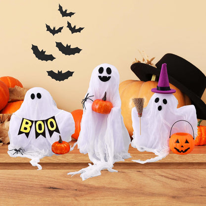 Halloween Decorations - Set of 3 Cute Spooky Ghosts Crafts - Ghost Decorations Indoor Halloween
