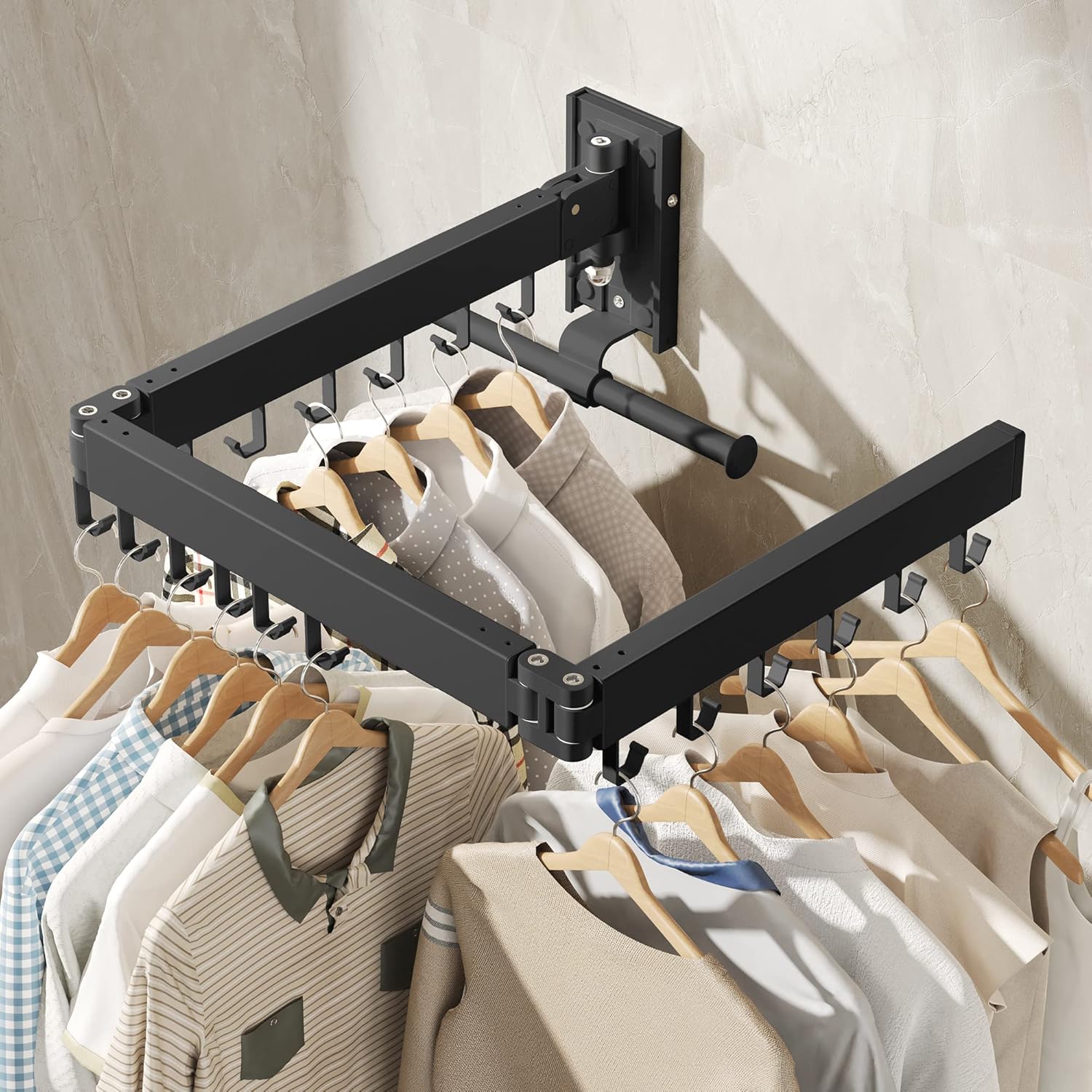 Drying Rack Clothing, Retractable Clothes Drying Rack,Wall Mounted Laundry Rack, Laundry Drying