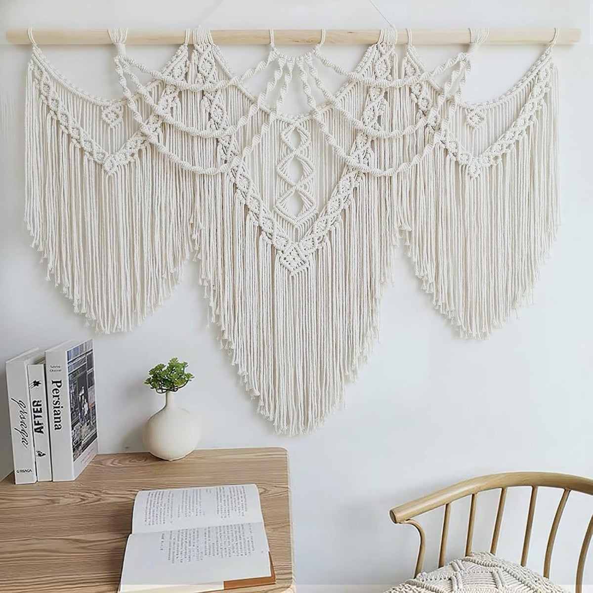 Achart Macrame Wall Hanging Large- Boho Wall Decor- large wall art- Wall Decor Living Room- Macrame