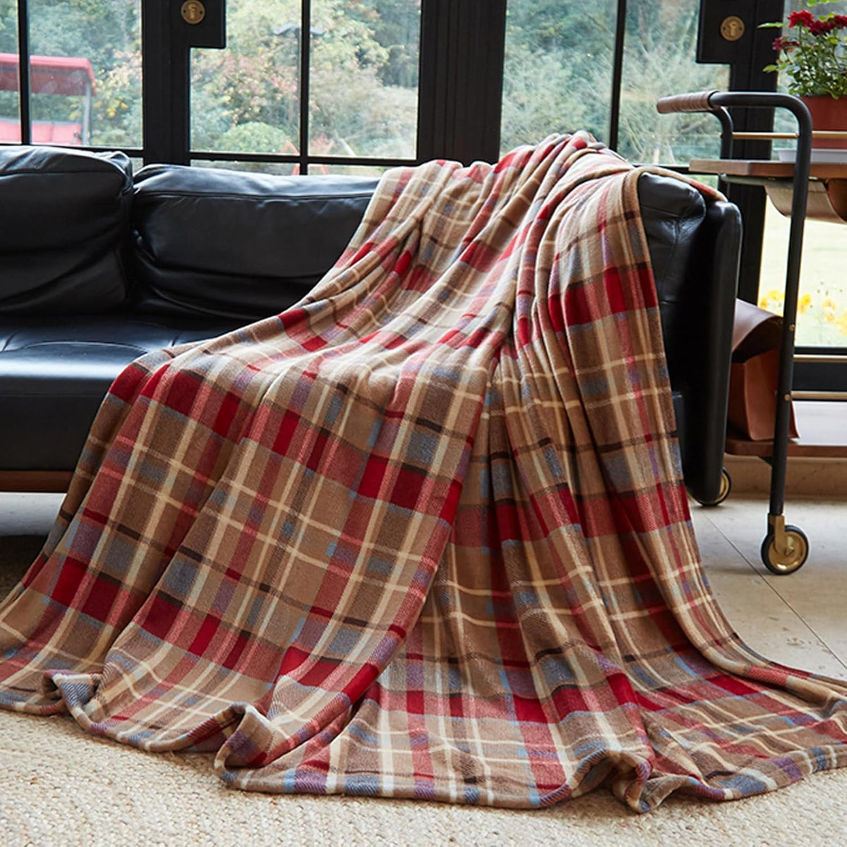 MERRYLIFE Throw Blanket Plaid| Ultra-Plush Soft Colorful | Decorative Couch Travel Love Urban Throw