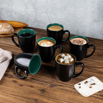 GBHOME 16oz Coffee Mugs Set of 6, Large Ceramic Coffee Mugs for Man, Woman, Dad, Mom, Modern Coffee