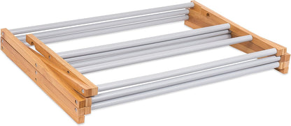 BirdRock Home Wooden Clothes Drying Rack | 3-Tier Foldable Bamboo Laundry Stand | Water-Resistant