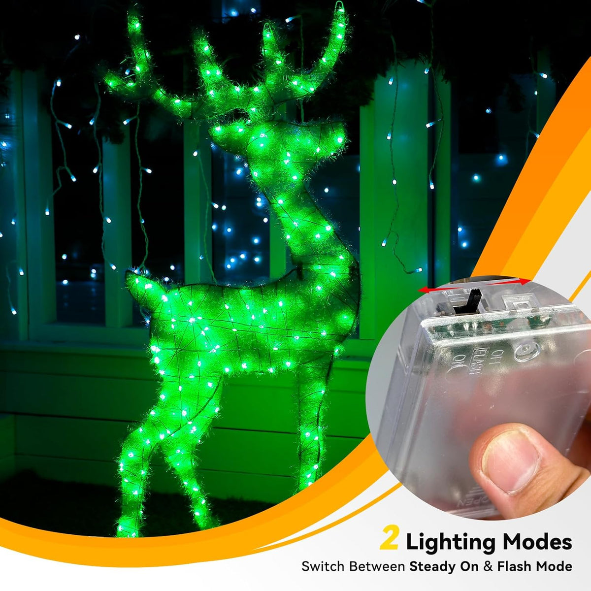 4 Pack 60LED Christmas Fairy Lights Battery Operated - 20FT Twinkle Lights with 2 Lighting Modes