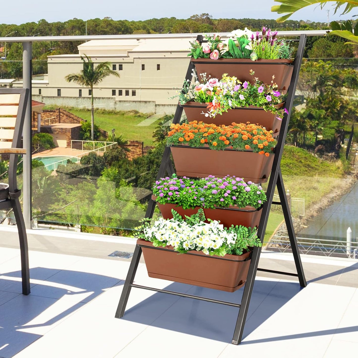 S AFSTAR 5-Tier Vertical Garden Planter, 5-Layer Raised Garden Bed with 5 Detachable Planter Boxes