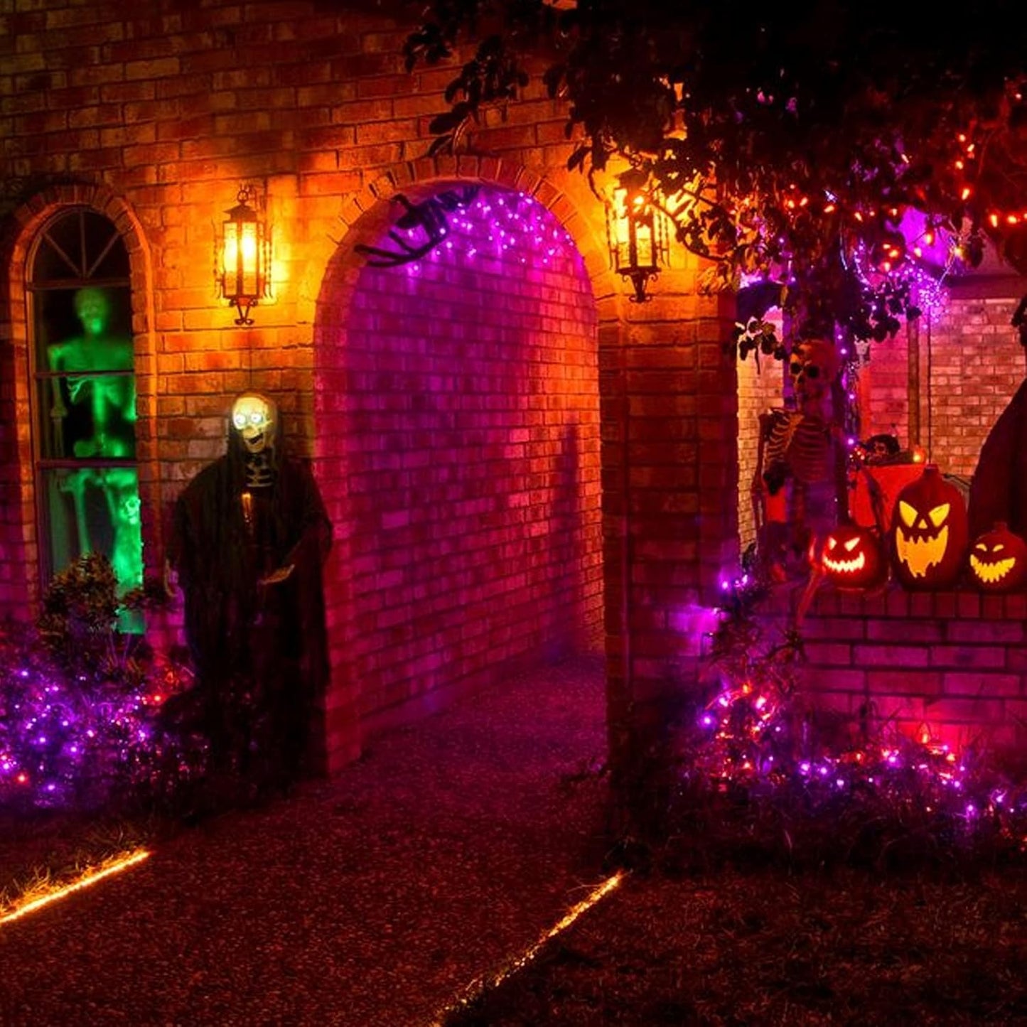 Dazzle Bright Purper and Orange Halloween Lights, 40FT 200 Count Mini String Lights, Waterproof
