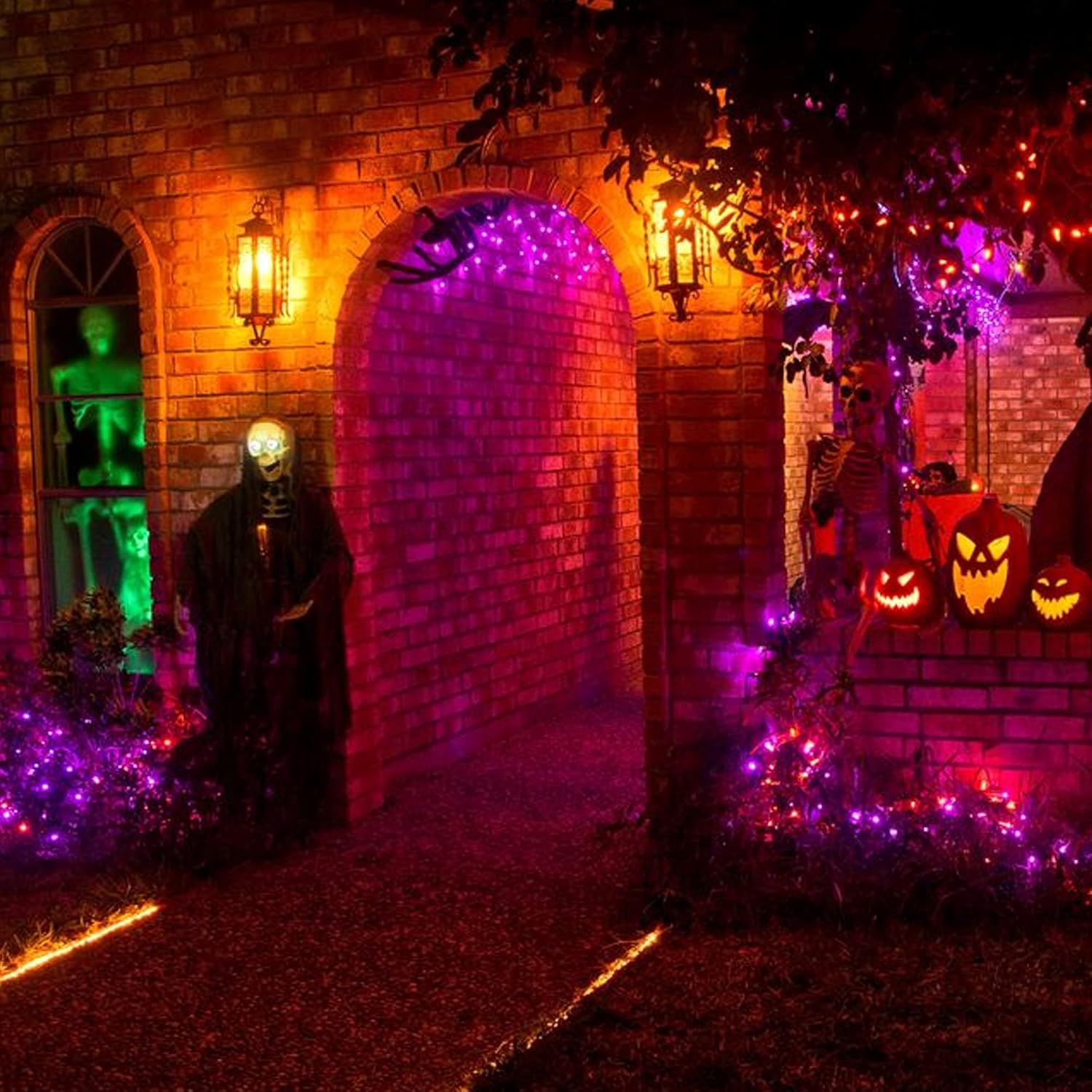 Dazzle Bright Purper and Orange Halloween Lights, 40FT 200 Count Mini String Lights, Waterproof