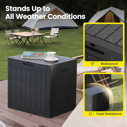 31 Gallon Outdoor Storage Box - Waterproof Resin Deck Box for Indoor & Outdoor Use, Lockable & UV