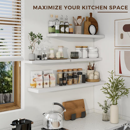 36 inch Floating Shelves Wall Shelves for Office with Invisible Brackets, 8 inch Deep Shelves for