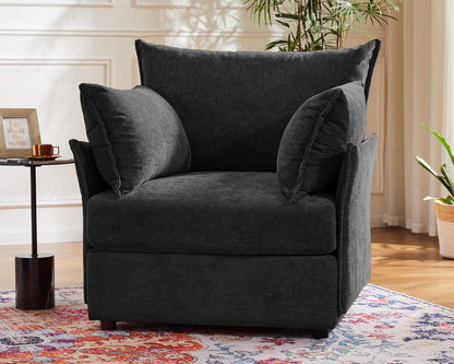 Oversized Accent Chair, Upholstered Modern Sofa Chair with Removable Backrest & Detachable Cover