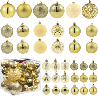 LANGXUN 36pcs Gold Christmas Tree Decorations Balls, Bolas De Navidad, 2025 Christmas Decor, Indoor