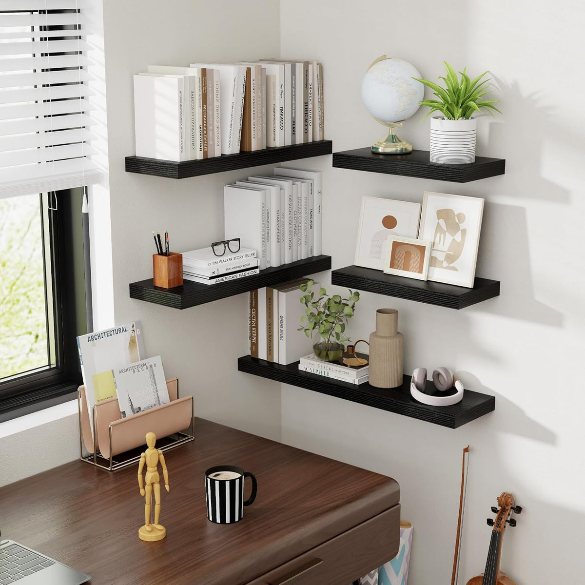 48 Inch Floating Shelves, 8 Inch Deep Floating Shelves for Wall, Hanging Shelf with Invisible