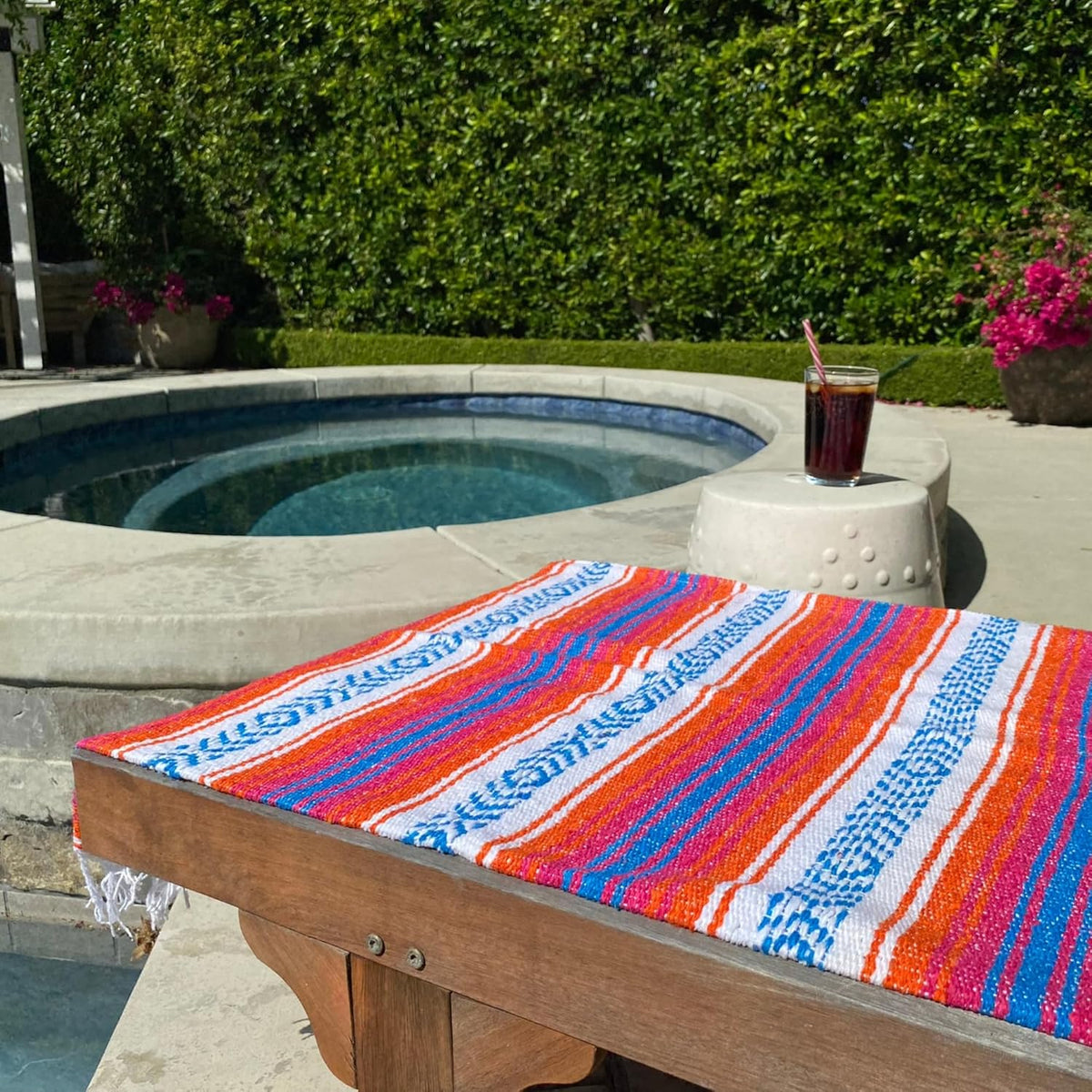 Del Mex Classic Mexican Blanket, Large Authentic Woven Falsa Throw (70"x50"), Artisan Southwest