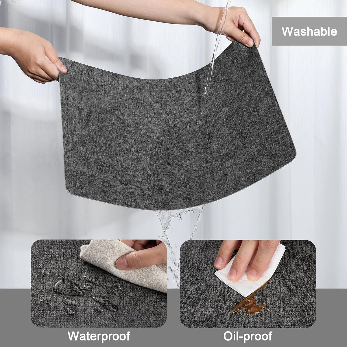 Myir JUN Placemats Dual Sided, Faux Leather Place Mats Set of 4 Indoor Placemats for Dining Table