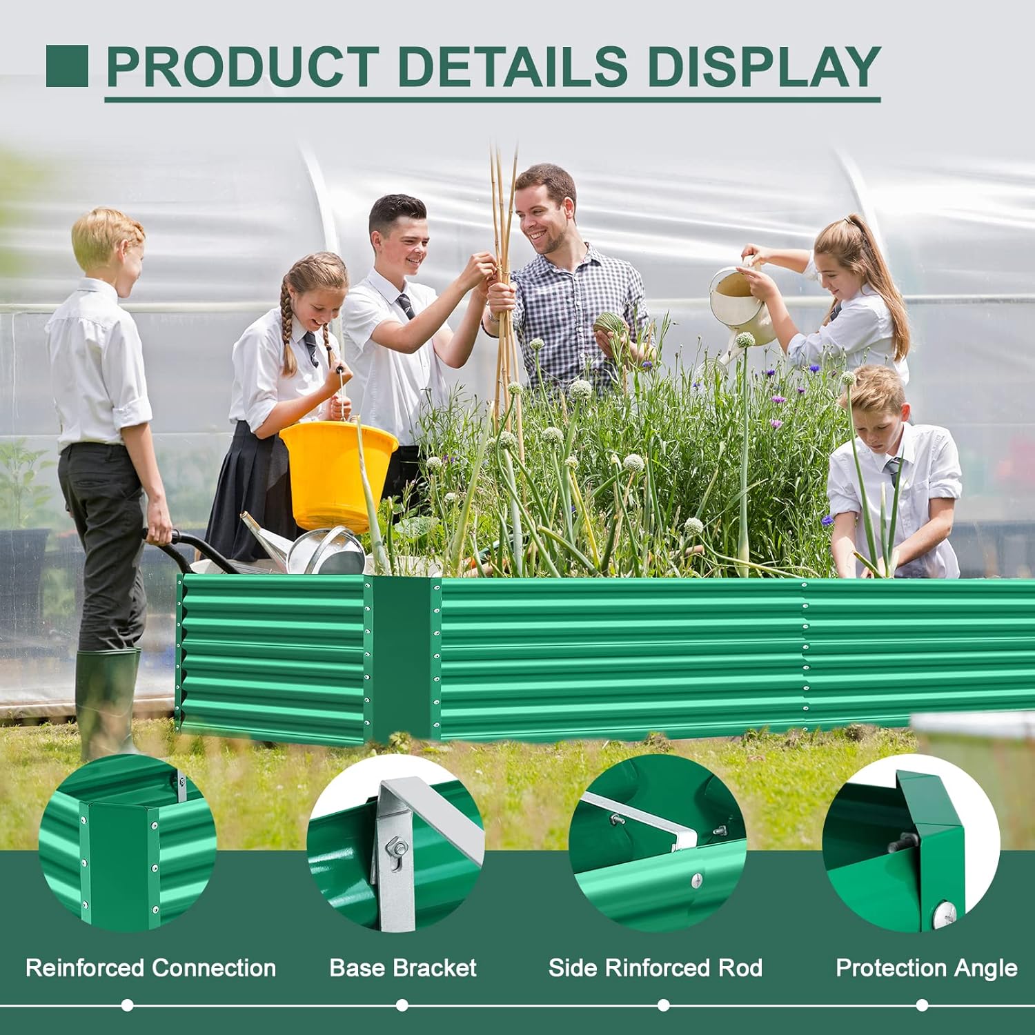Land Guard 6×3×2 ft Galvanized Metal Raised Garden Bed, 2FT Deep Root Elevated Planter Box Steel