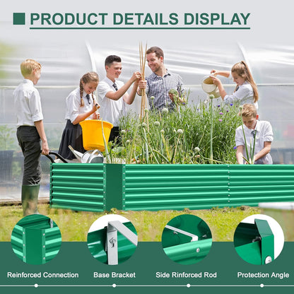 Land Guard 6×3×2 ft Galvanized Metal Raised Garden Bed, 2FT Deep Root Elevated Planter Box Steel