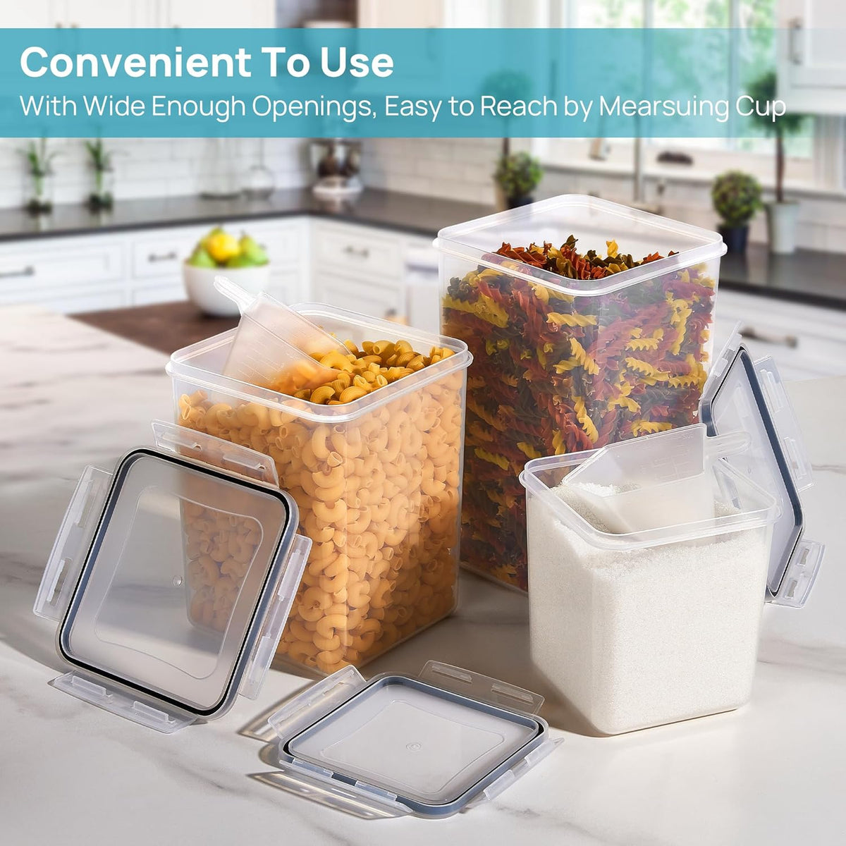 Vtopmart 10 PCS Flour and Sugar Storage Container, Large Airtight Food Canisters with Lids for