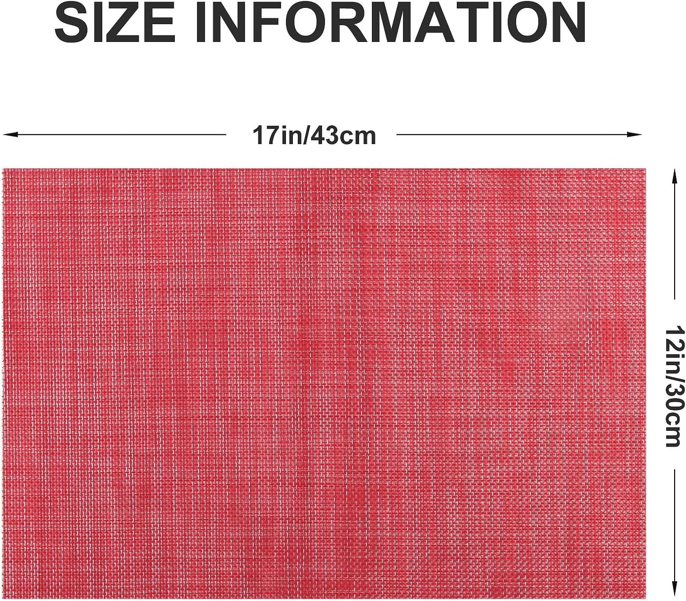 Vinyl Placemats Set of 4, PVC Woven Washable Non-Slip Table Mats, Heat Resistant Wrinkle Free Place