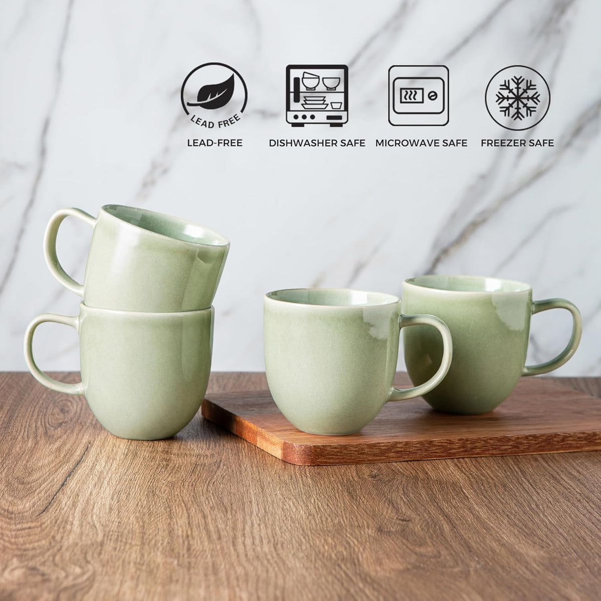 AmorArc 12oz Coffee Mugs, Ceramic Coffee Mugs set of 6 for Man, Woman, Dad, Mom, Modern Coffee Mugs