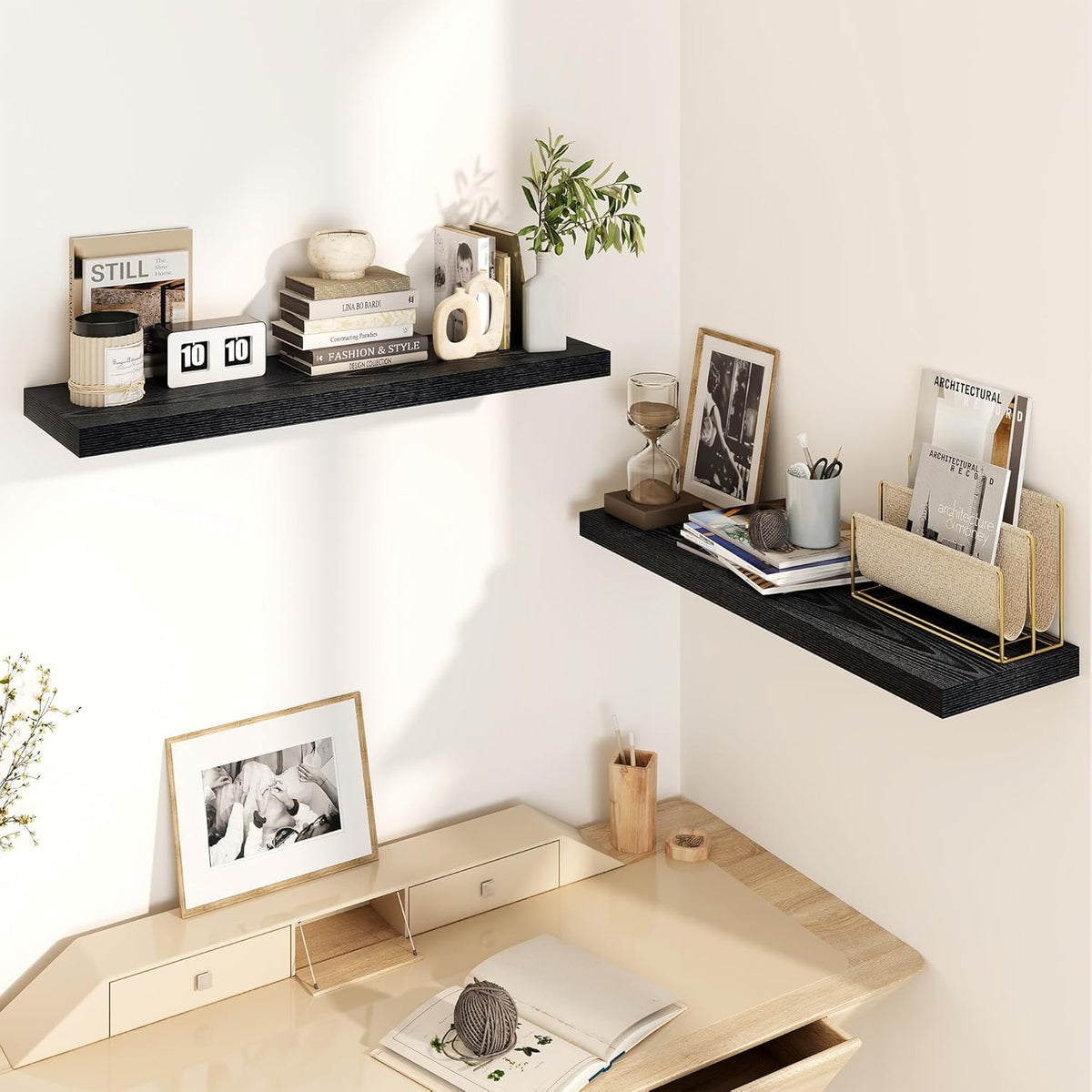 30 Inch Floating Shelves, Rustic Floating Wall Shelves 8 Inch Deep, 30 x 8 Floating Shelves for
