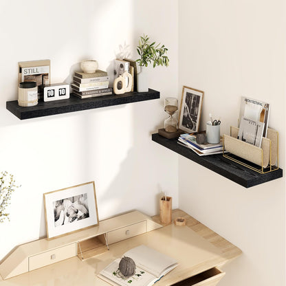 30 Inch Floating Shelves, Rustic Floating Wall Shelves 8 Inch Deep, 30 x 8 Floating Shelves for
