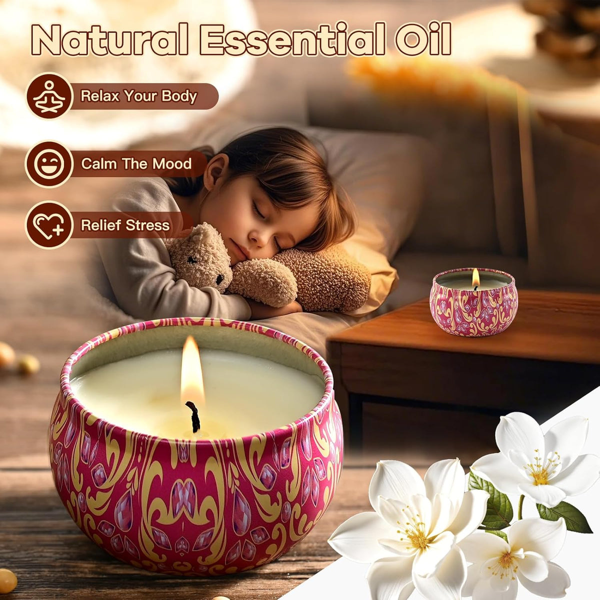 Scented Candle Set, 12 Pack Candles Gift for Home Scented, Aromatherapy Candle Gift, 2.5 oz Long
