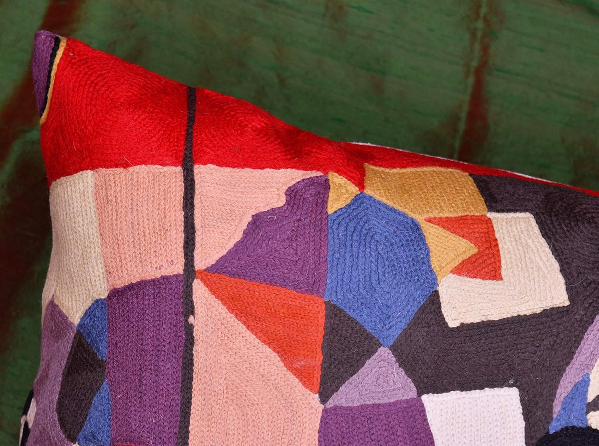Kandinsky Modern Couch Pillow Cover - Red Flow | Abstract Pillows | Mid Century Chair Cushions |