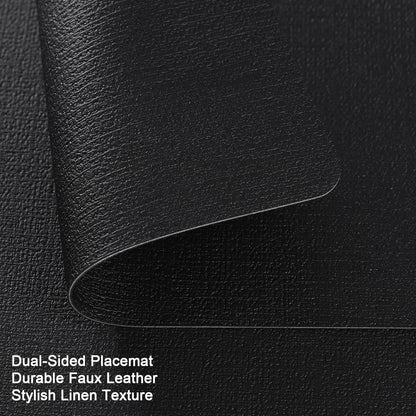 Myir JUN Placemats Dual Sided, Faux Leather Place Mats Set of 4 Indoor Placemats for Dining Table