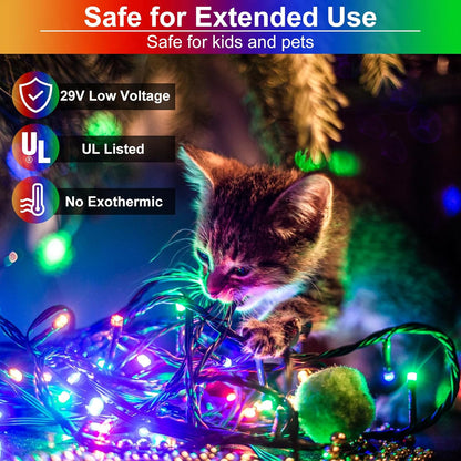 100FT 300 LED Christmas Lights Outdoor, Multicolor Christmas String Lights with 8 Modes Waterproof