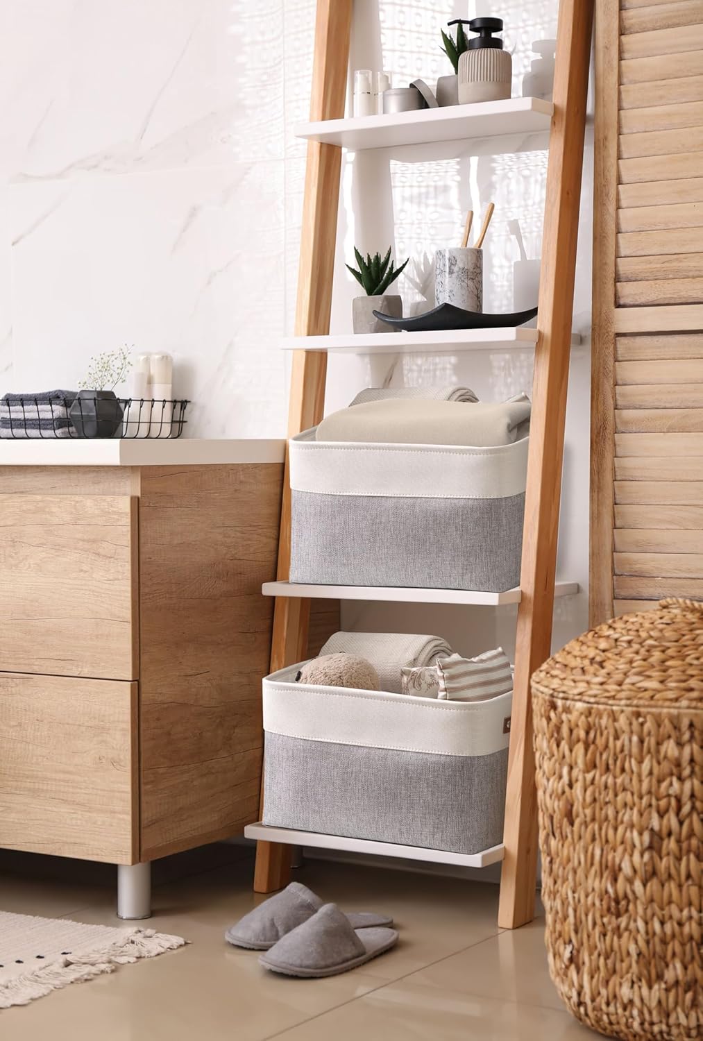 DECOMOMO Storage Baskets for Shelves - Fabric Closet Organizers and Storage Bins, Perfect Baskets