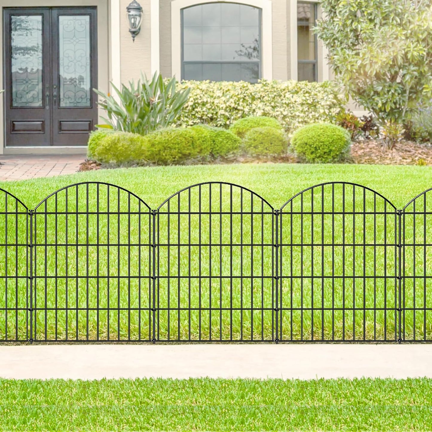 Metal Garden Fence 36in (H) x 23.3ft (L), 10 Panels + 11 Stakes Dog Fences Border Fence Animal
