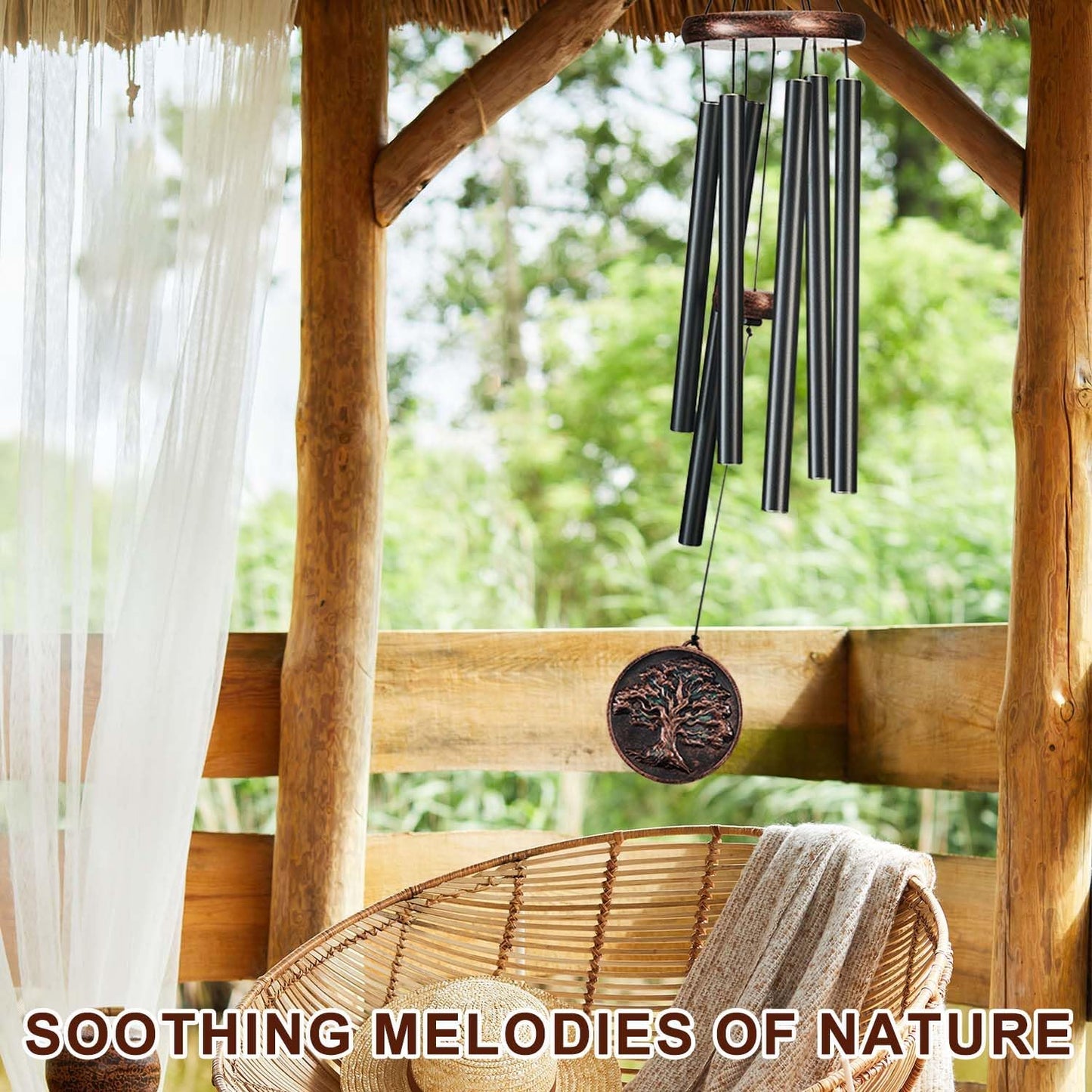 Wind Chimes for Outside, Tree of Life Deep Tone Vintage Wind Chime Outdoor Clearance