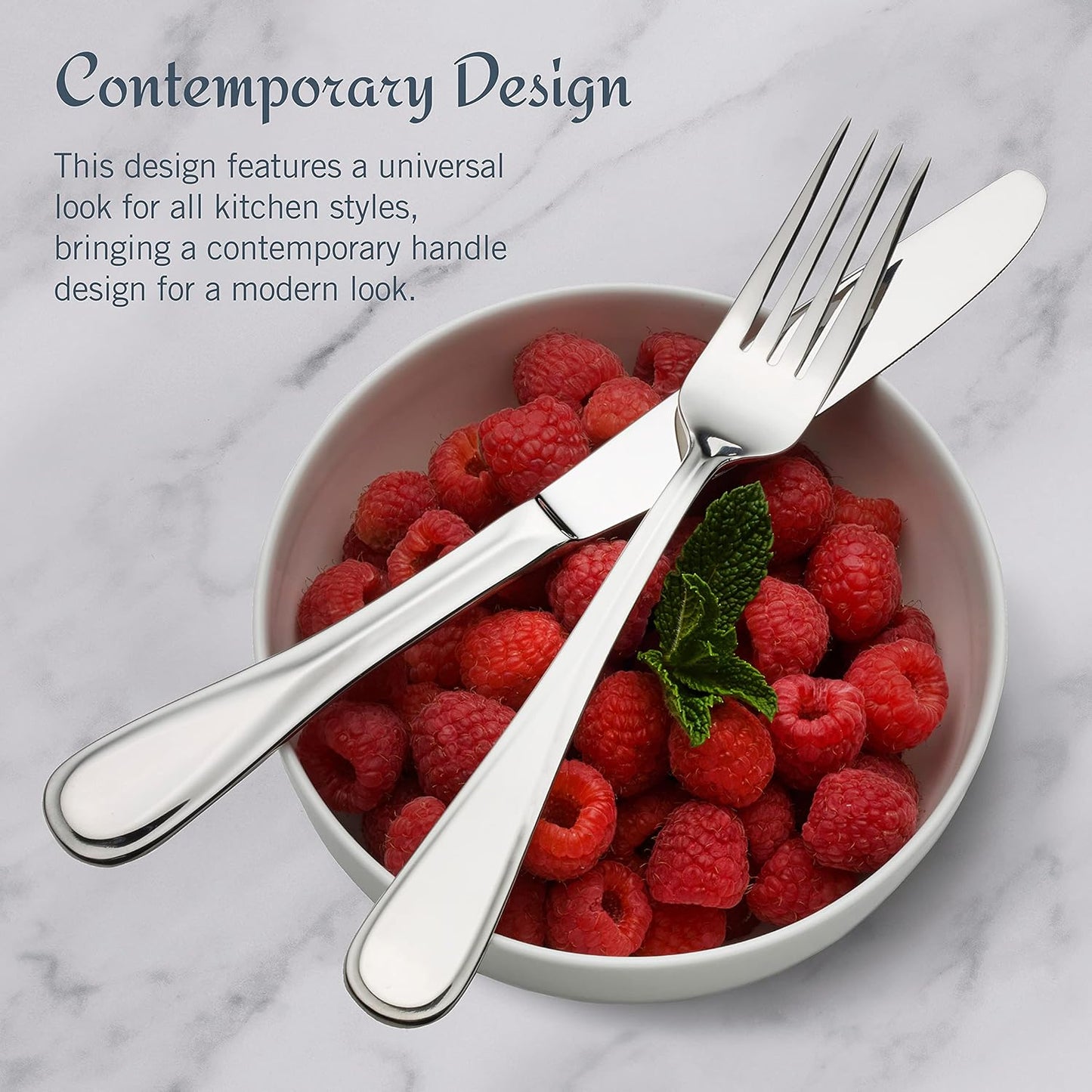 Mikasa Bravo 65-Piece Flatware Set for 12, 18/10 Stainless Steel Silverware with Full Service