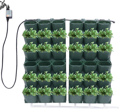 36 Pots Self-Watering Wall-Mounted Planter, 39.4”L x 46.5”H Vertical Wall Planter Self Watering