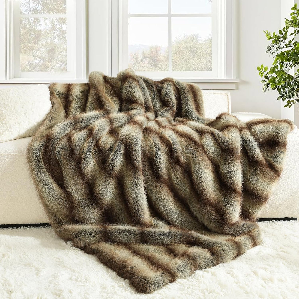 HORIMOTE HOME Luxury Plush Blanket, Soft & Cozy Fur Throw Blanket for Couch, Bed and Sofa, Fluffy