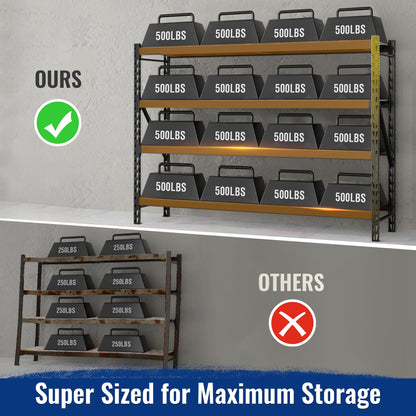 WORKPRO 77" Garage Shelving Unit, 8000LBS Heavy Duty Metal Storage Rack, Extra Wide Adjustable
