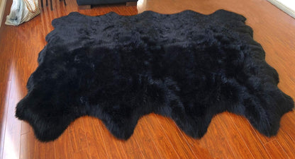 LAMBZY Faux Sheepskin Hypoallergenic Free Shape Silky Shag Rug, Luxury Shaggy Silky Plush Carpet